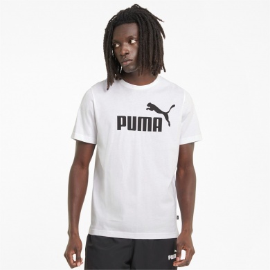 Puma Leisure T-shirt Essentials Logo (100% Cotton) White Men